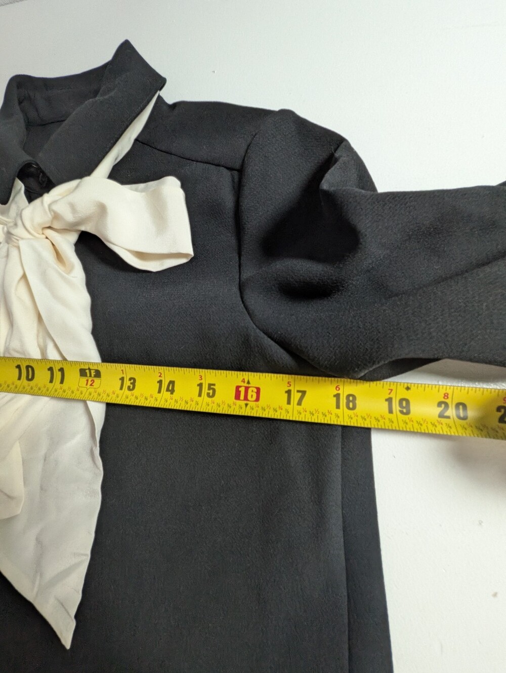 Kate Spade Black Shirt Dress With White Bowknot Sz 0 Collared Classic Lined EUC - Picture 11 of 12